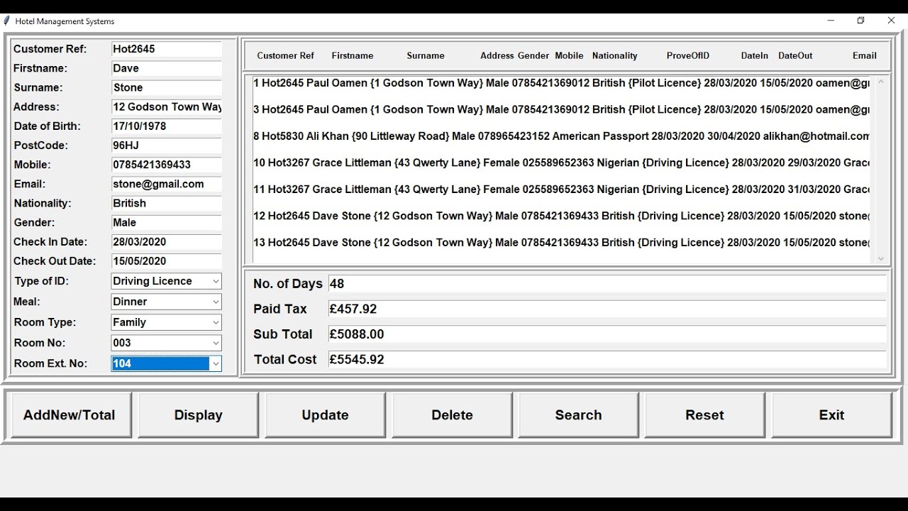How to Create a Hotel Database Management System in Python - Full Tutorial