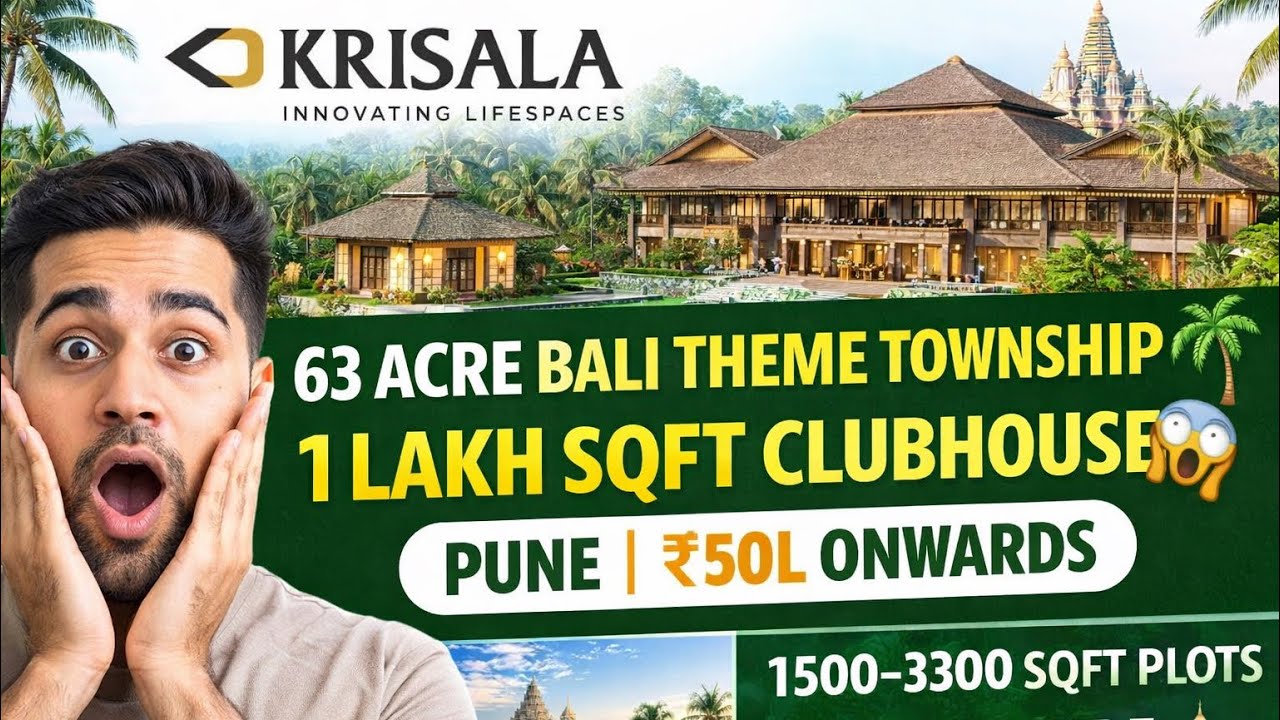 Invest in Pune 2026 💰 | Krisala 63 Acre Bali Theme Township | 1500–3300 Sqft  | Swaminarayan Temple
