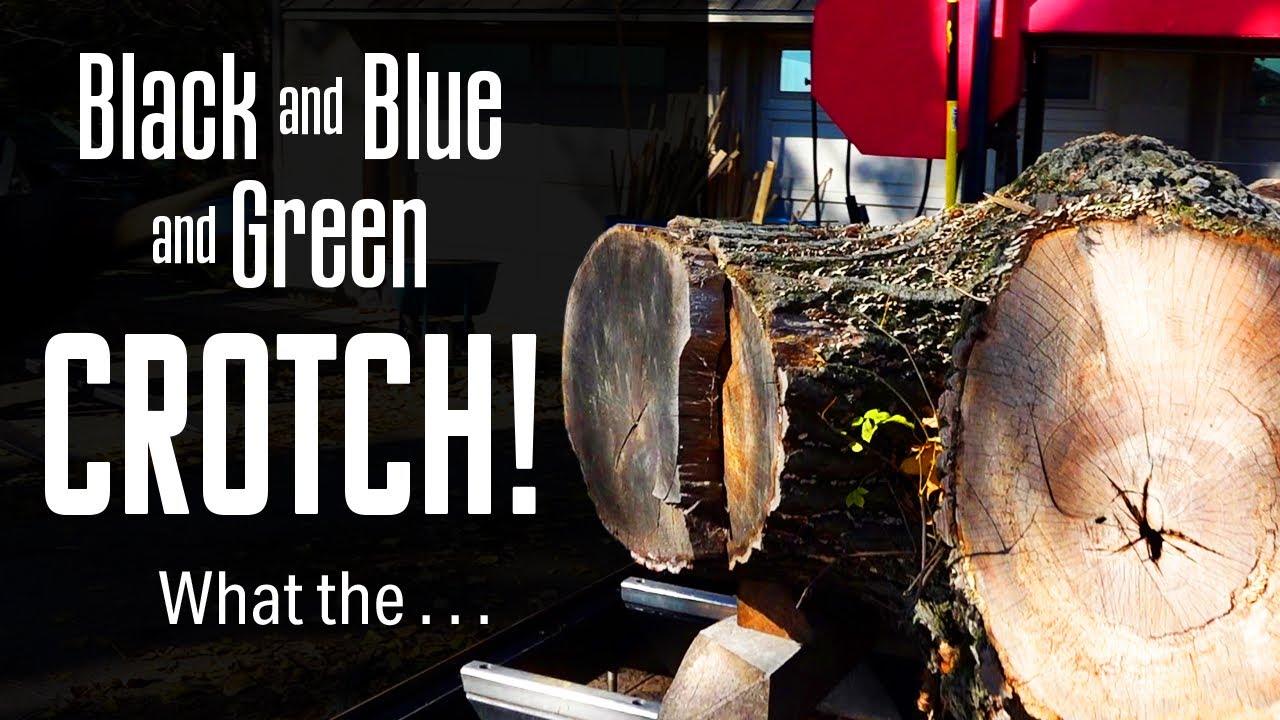 Oak Crotch now in Technicolor on the Sawmill
