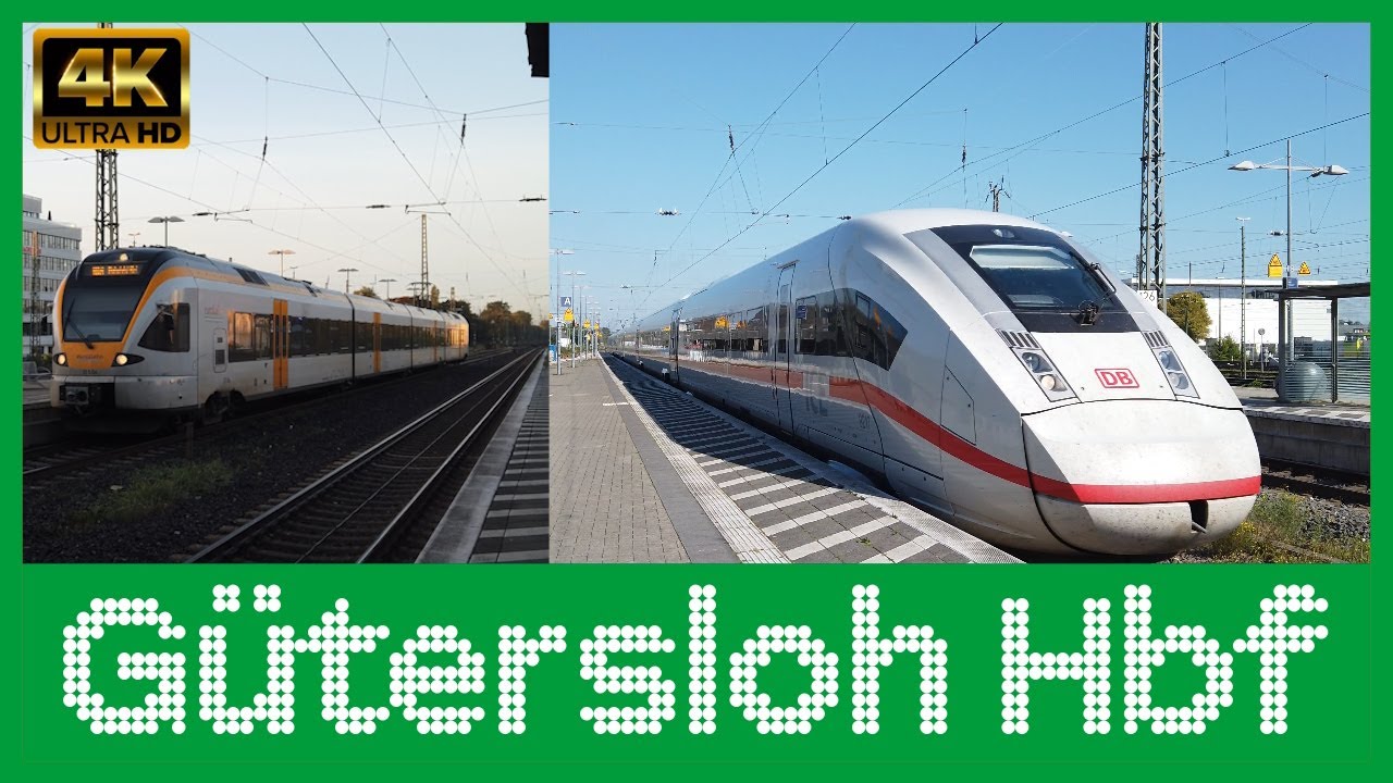 🟩 Züge in Gütersloh Hbf mit RRX RE 6, RB89, ICE4 und mehr [4K/50FPS] | Zugblick #49🟩​