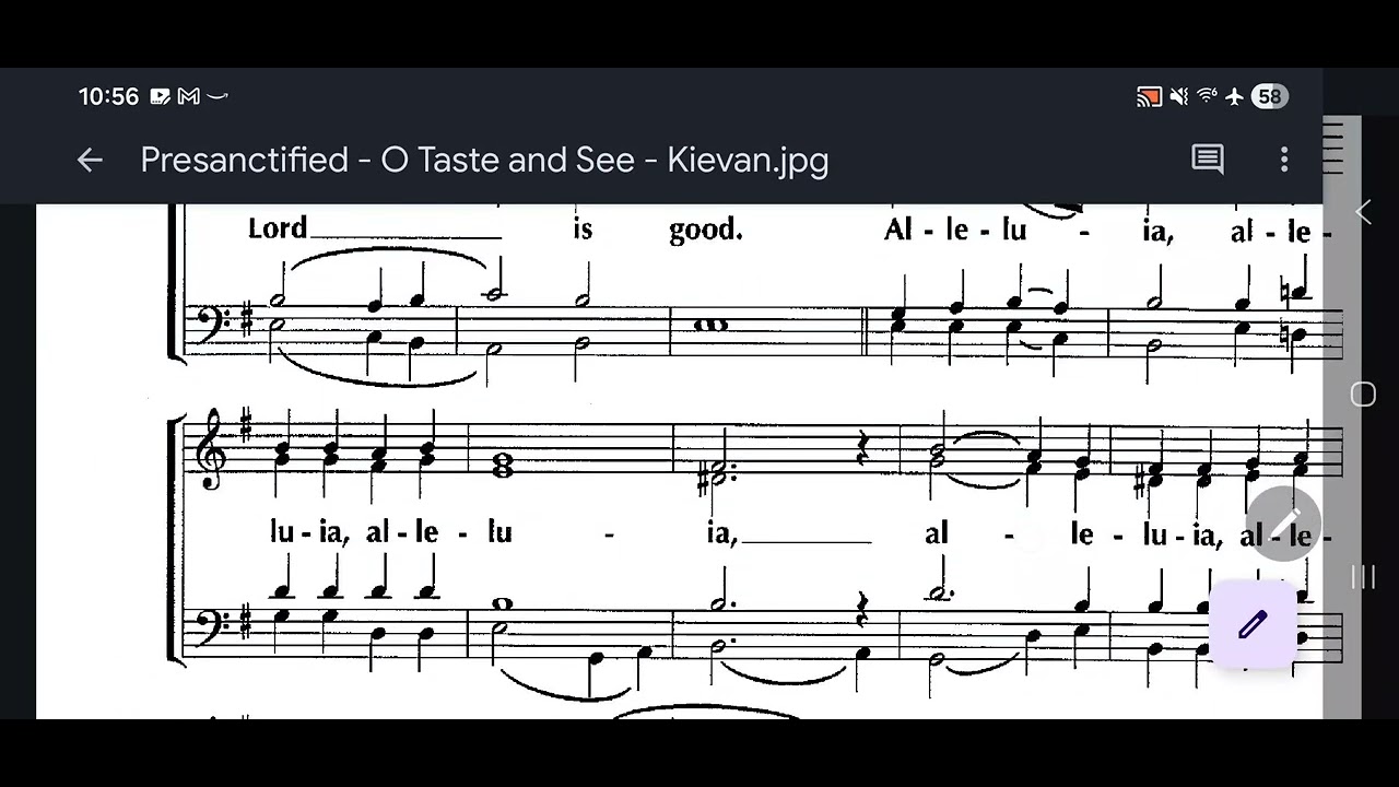 O Taste and See - Kievan Chant - Tenor part only