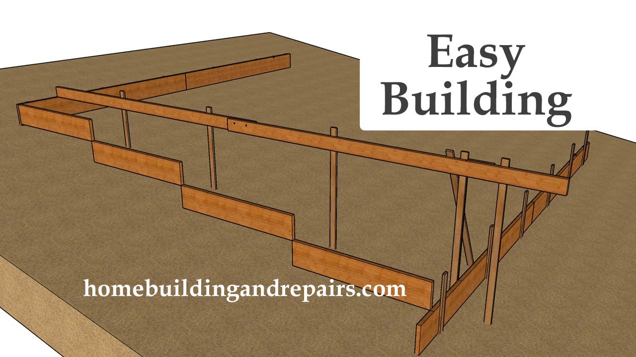 How To Layout And Calculate Measurements For Hillside Concrete Building Foundation