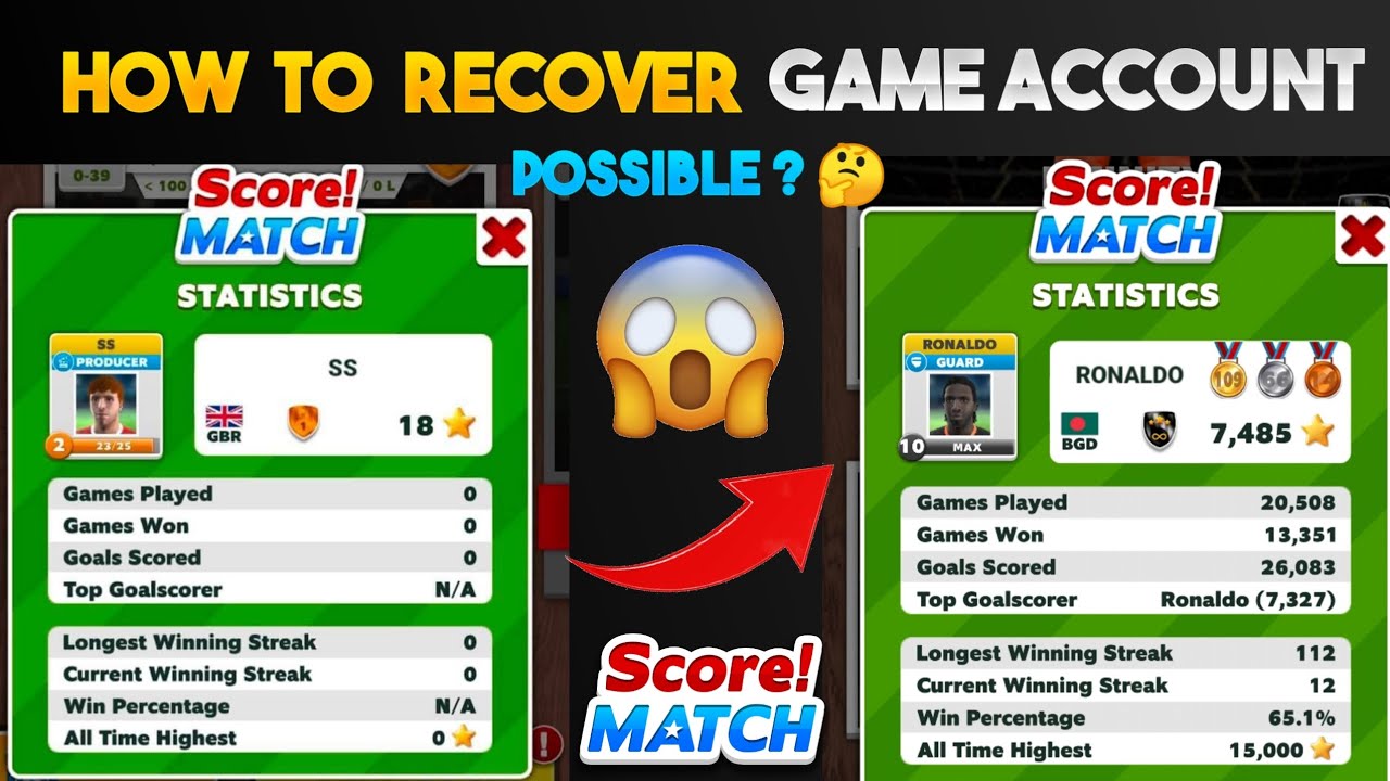 SCORE! MATCH | HOW TO RECOVER GAME ACCOUNT😱 | LOGIN WITH FACEBOOK? 🤔