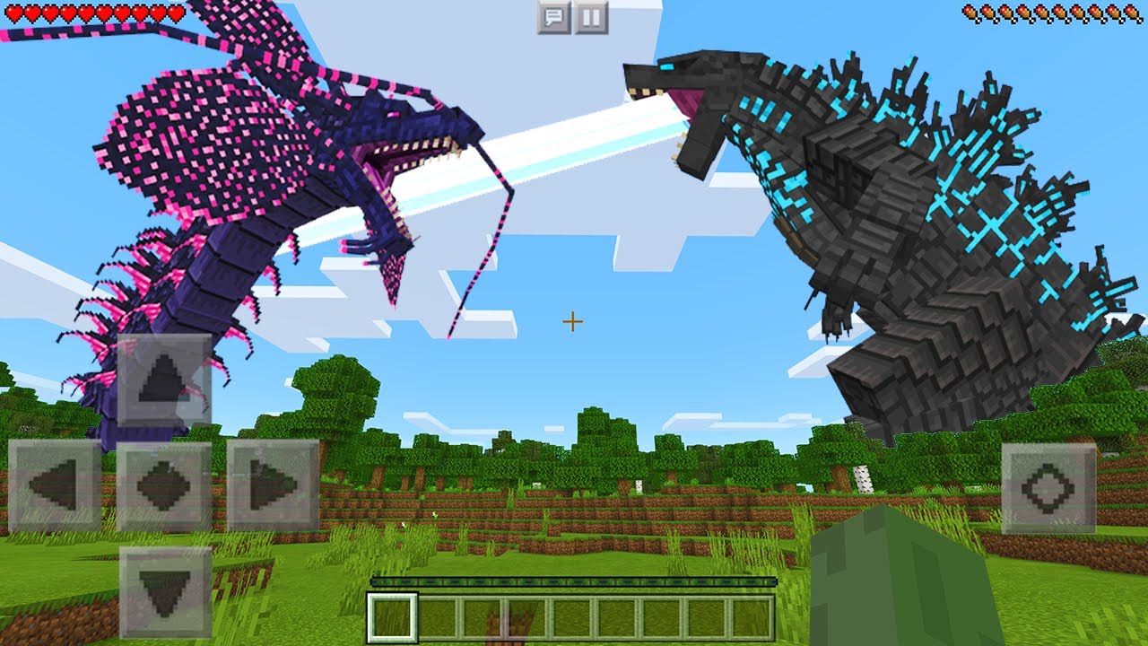 I Found GODZILLA vs TIAMAT in Minecraft Pocket Edition...