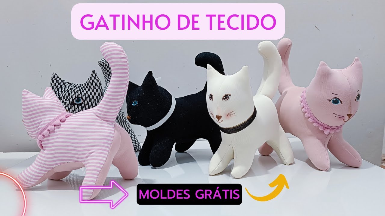 🐱 GATINHO DE TECIDO -PASSO A PASSO  #artesanato fabric cat