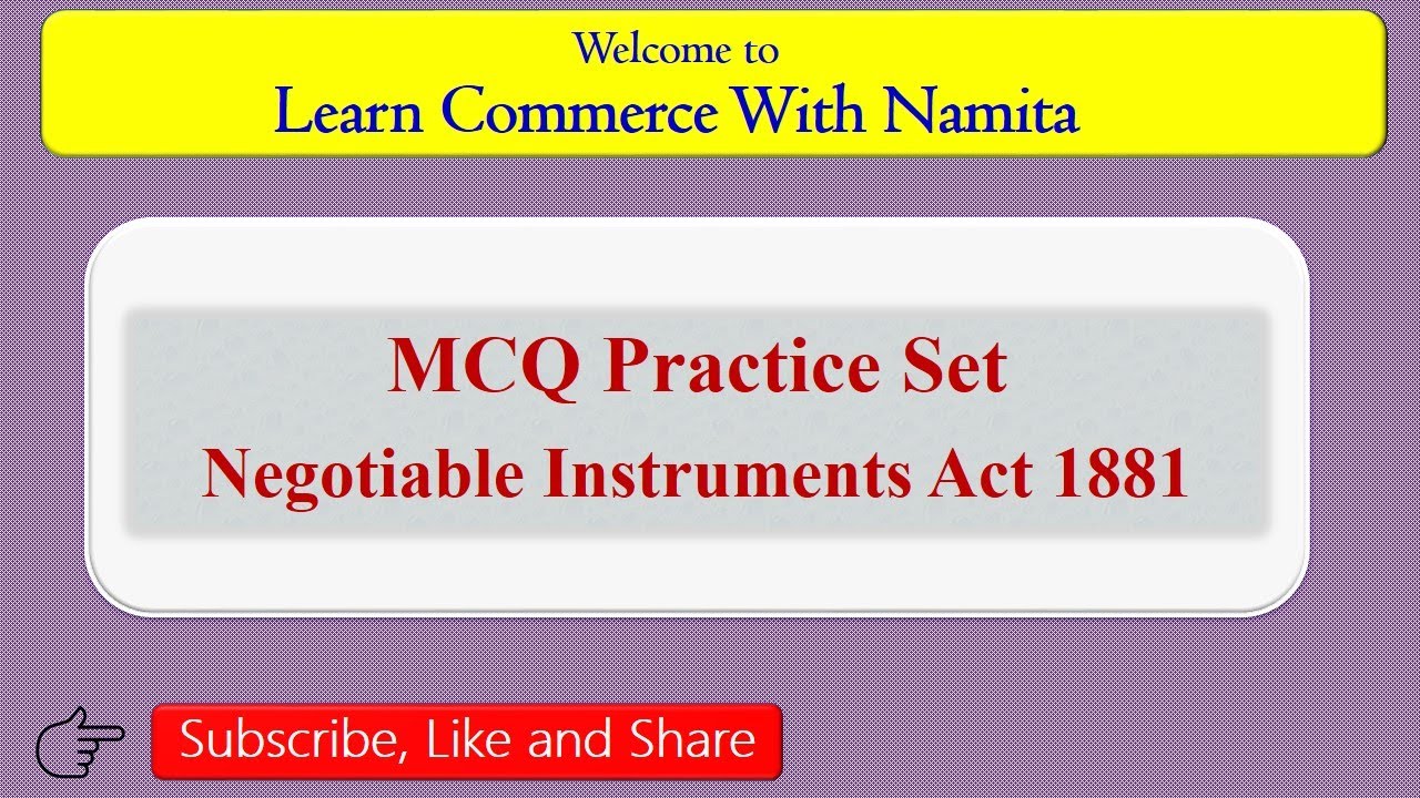 Important 15 MCQs | Negotiable Instruments Act,1881| Banking Awareness
