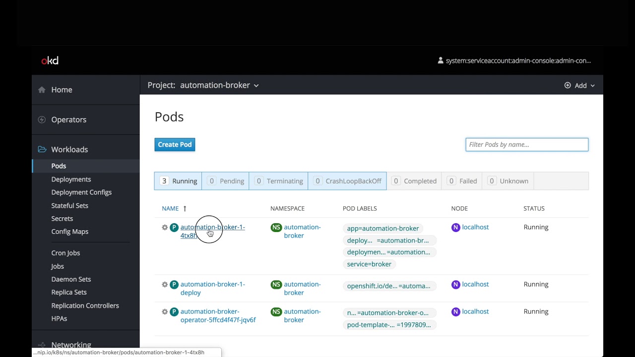 Deploying the Automation Broker with the Operator Lifecycle Manger (OLM)