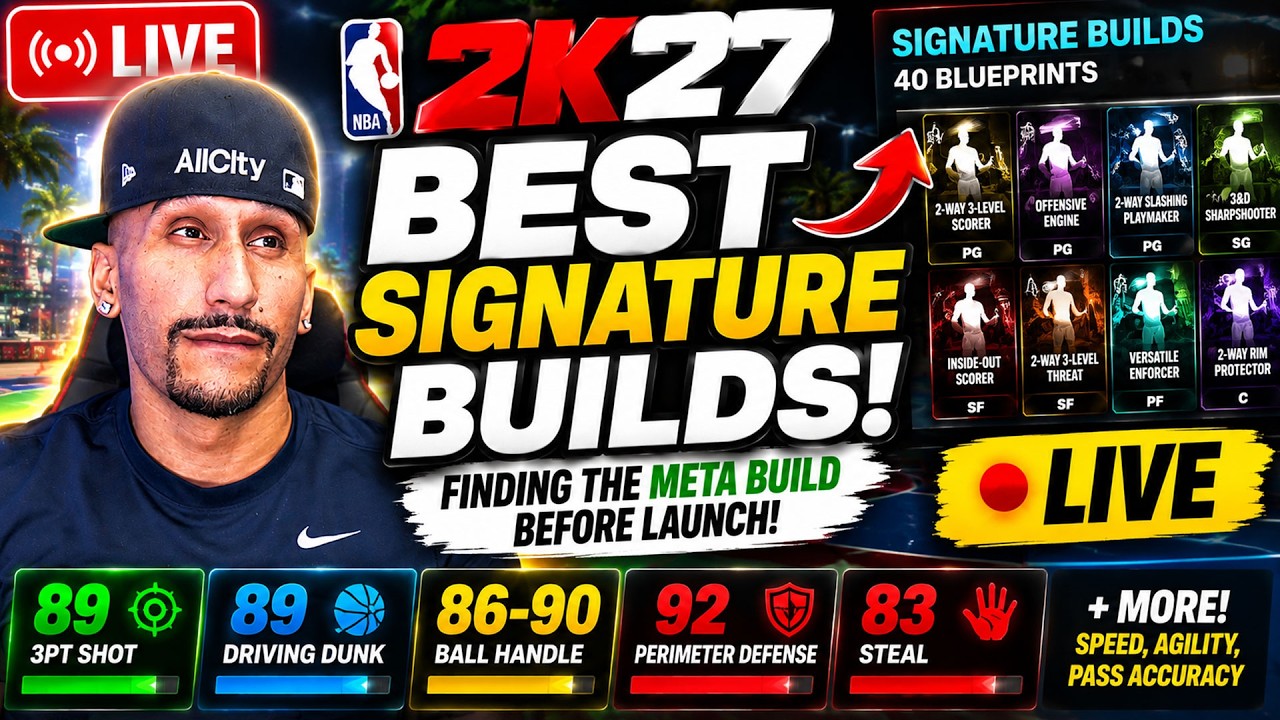 NBA 2K27 BEST SIGNATURE BUILDS! Finding the META Build Before Launch 🔴 LIVE