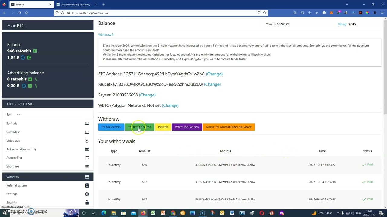 Another adBTC Withdrawal 💸💸