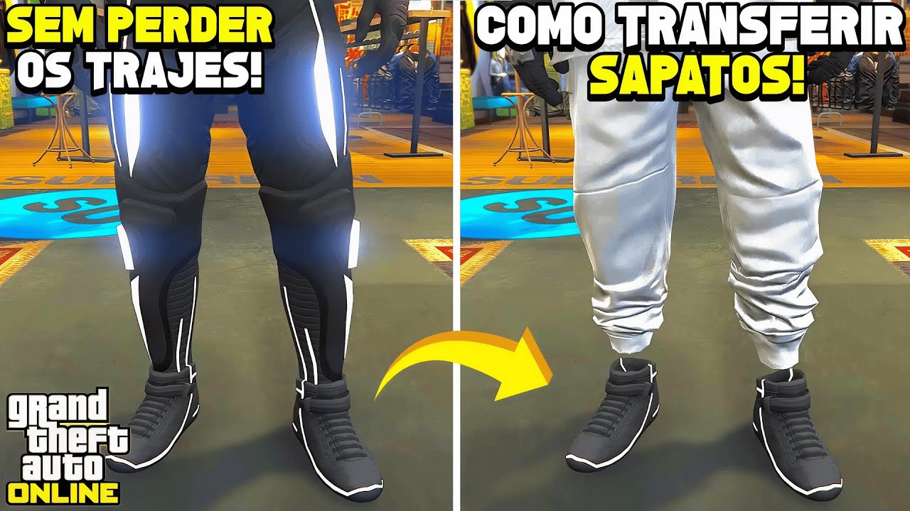 (SEM CRIADOR) COMO TRANSFERIR QUALQUER SAPATO PRA QUALQUER TRAJE (Sapatos tron e etc) - GTA 5 ONLINE