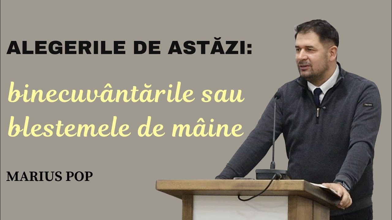 MARIUS POP | ALEGERILE DE ASTĂZI BINECUVÂNTĂRILE SAU BLESTEMELE DE MÂINE| CONFERINȚĂ DUMITRA GG