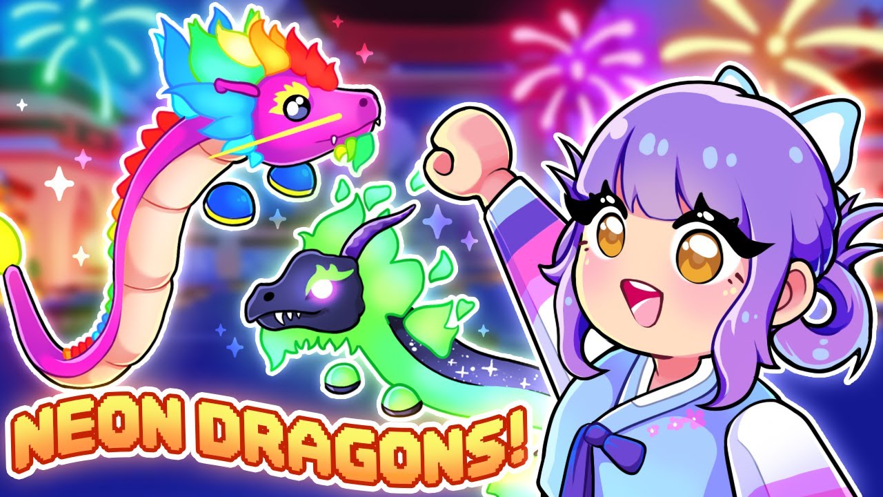 THE NEW DRAGONS ARE AMAZING!! 😍 NEON Rainbow Dragon & NEON Midnight Dragon in Adopt Me!