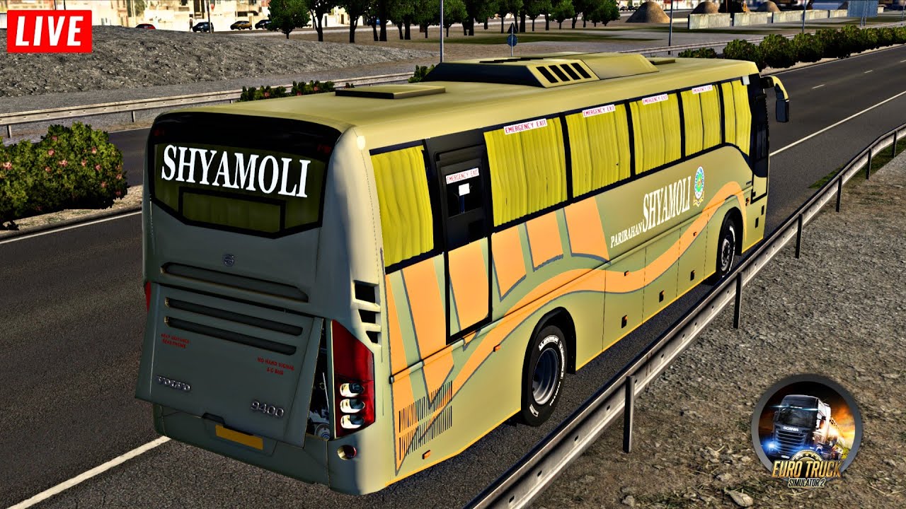 Indian Volvo Bus Driving ETS2 Live 🔴 Volvo 9400 Realistic Gameplay With Steering Wheel 🎮 #shortslive