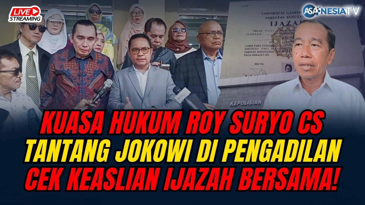 🔴LIVE | Pemeriksaan Ahli Kasus Ijazah Jokowi. Kuasa Hukum: Kami Siap Cek 700 Dokumen Bareng Jokowi!!