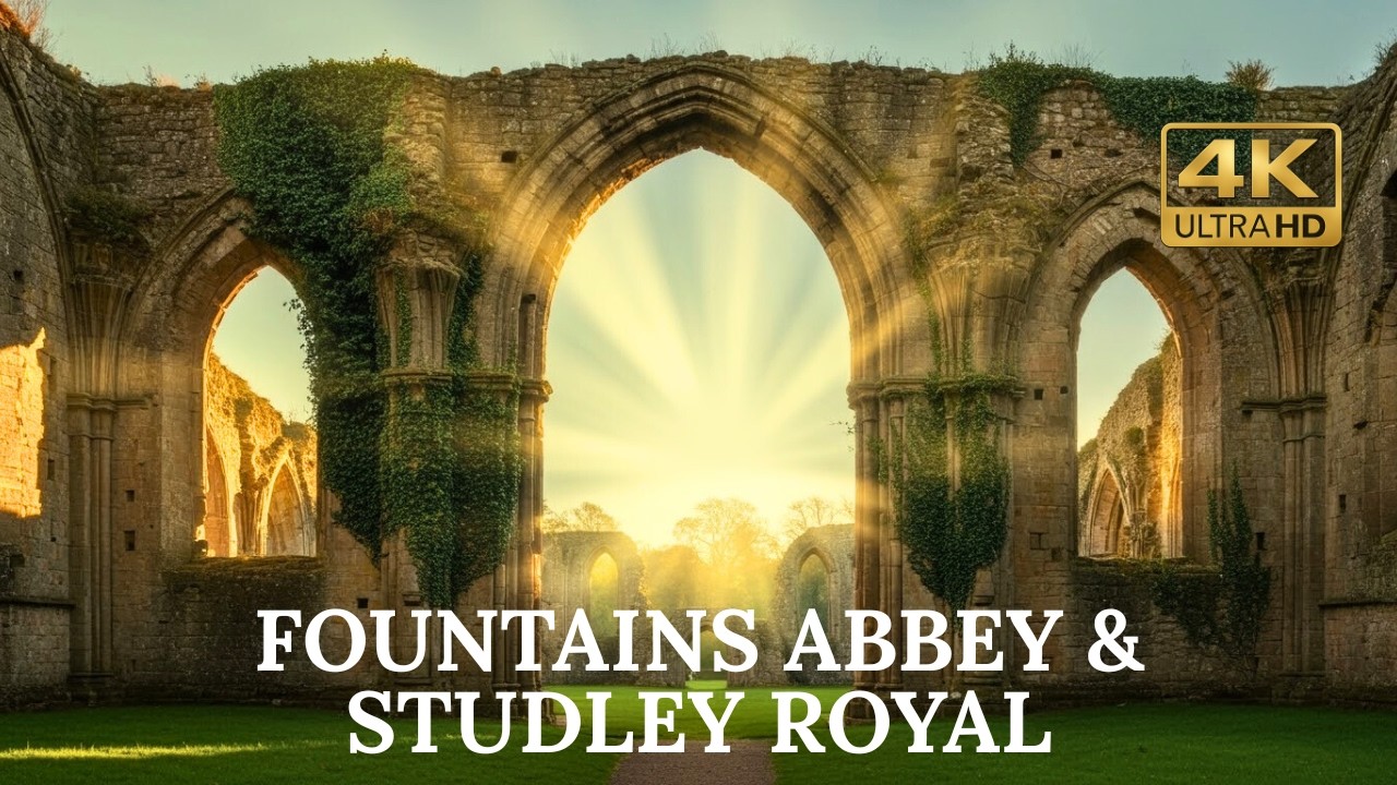 A Peaceful Walk Around Fountains Abbey & Studley Royal | Tranquil Summer Scenery [4K]
