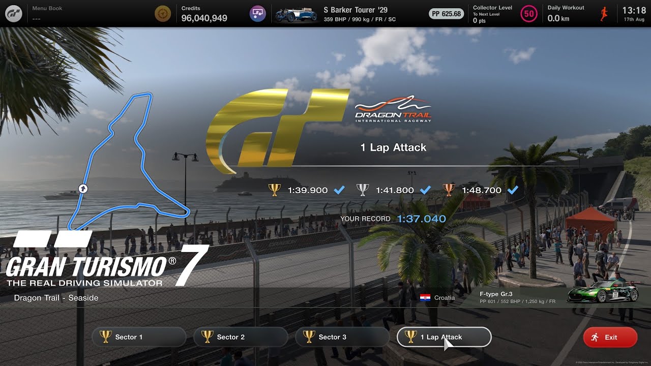 Gran Turismo 7 ★ Dragon Trail - Seaside (1:37.040) [1 Lap Attack]