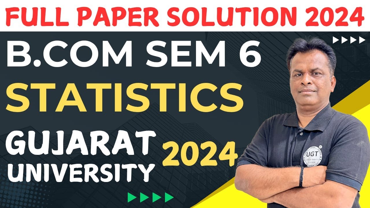 B.Com Sem 6 Statistics Paper Solution 2024 | Gujarat University | IMP Questions & Answers | UGT
