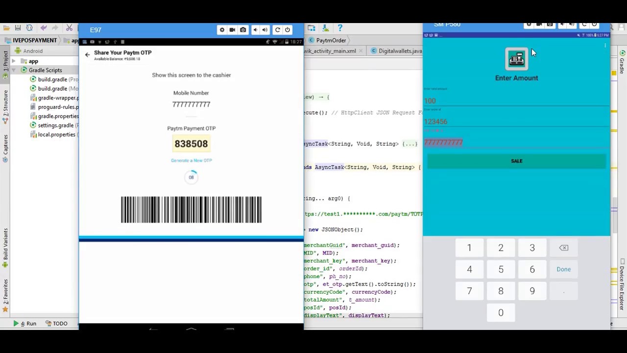 Android Paytm Digital wallet Payment Integration for OTP/TOTP(1-3)- Part 1