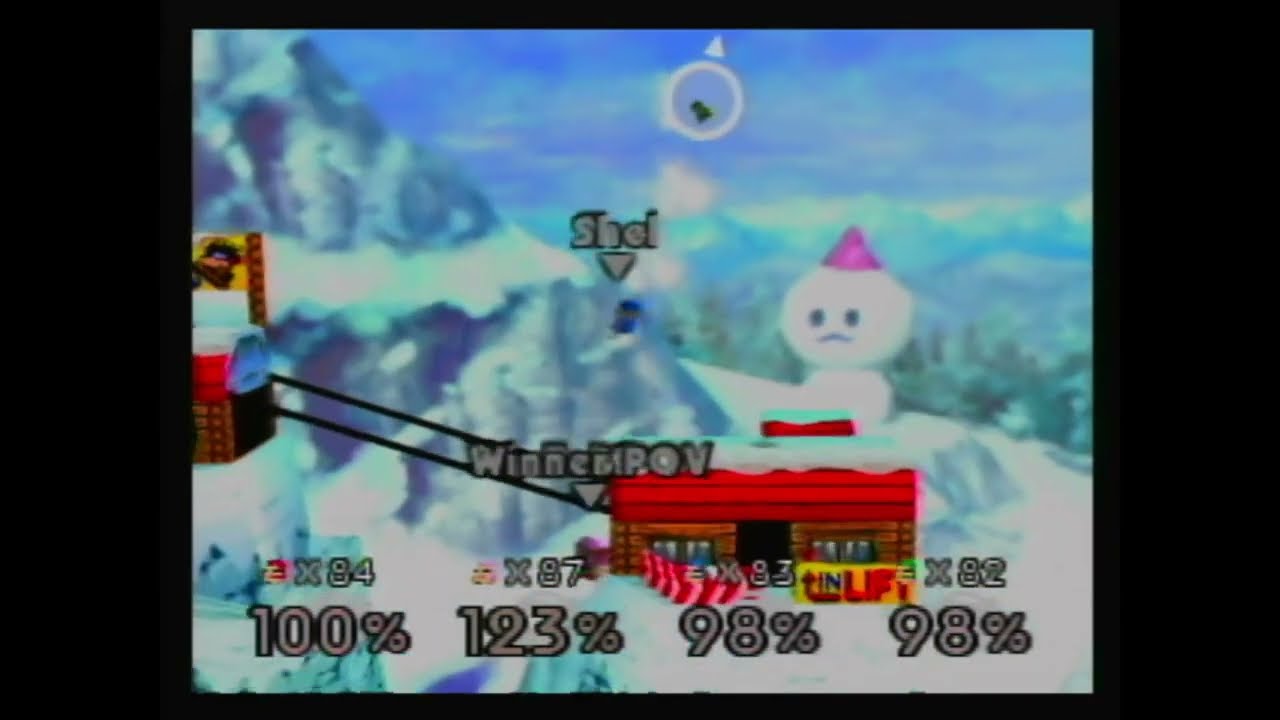Smash Remix 1.5 | 4 Ebisumaru 100 Stock VS. | No Commentary/Free-to-Use (Real N64 Hardware)