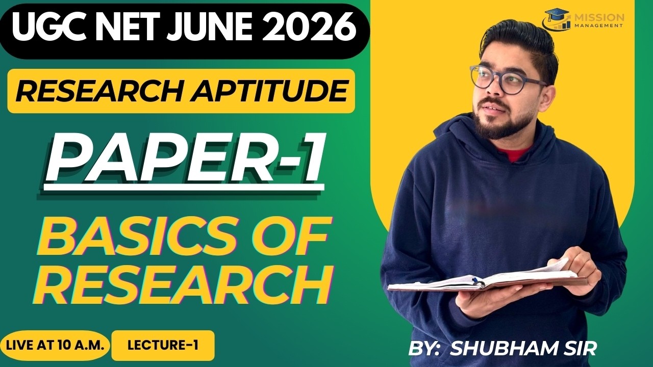 UGC NET June 2026 Paper 1 | Research Aptitude Complete Lecture 1 | Full Course in Hindi I By Shubham