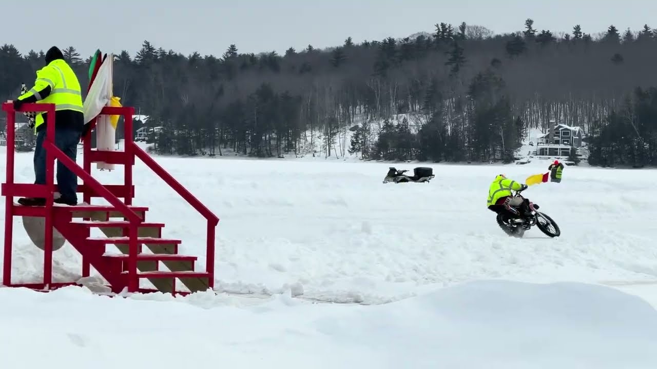 🇺🇸🧊🏁450cc High Performance Dirt Bikes 2026 Ice Racing, Northwood Lake Ice Racing Association, NH 