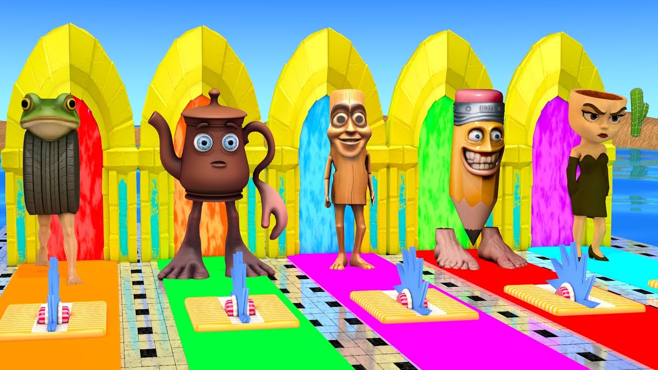 Long Slide Game With Cow Elephant Gorilla Hippopotamus Tiger 3d Animal Game Funny 3d Animals