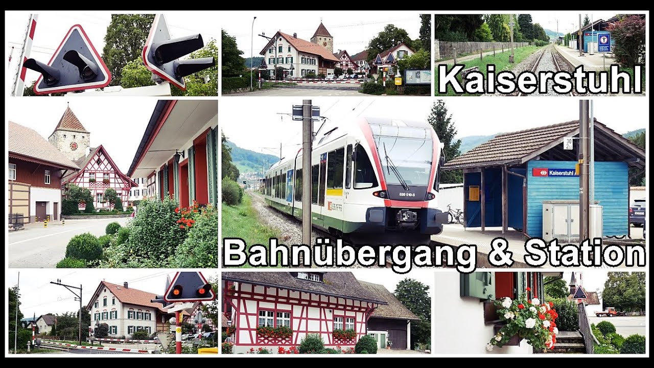 Train Station with free books & Railroad Crossing / BÜ & Bahnhof Kaiserstuhl, Kanton Aargau Schweiz