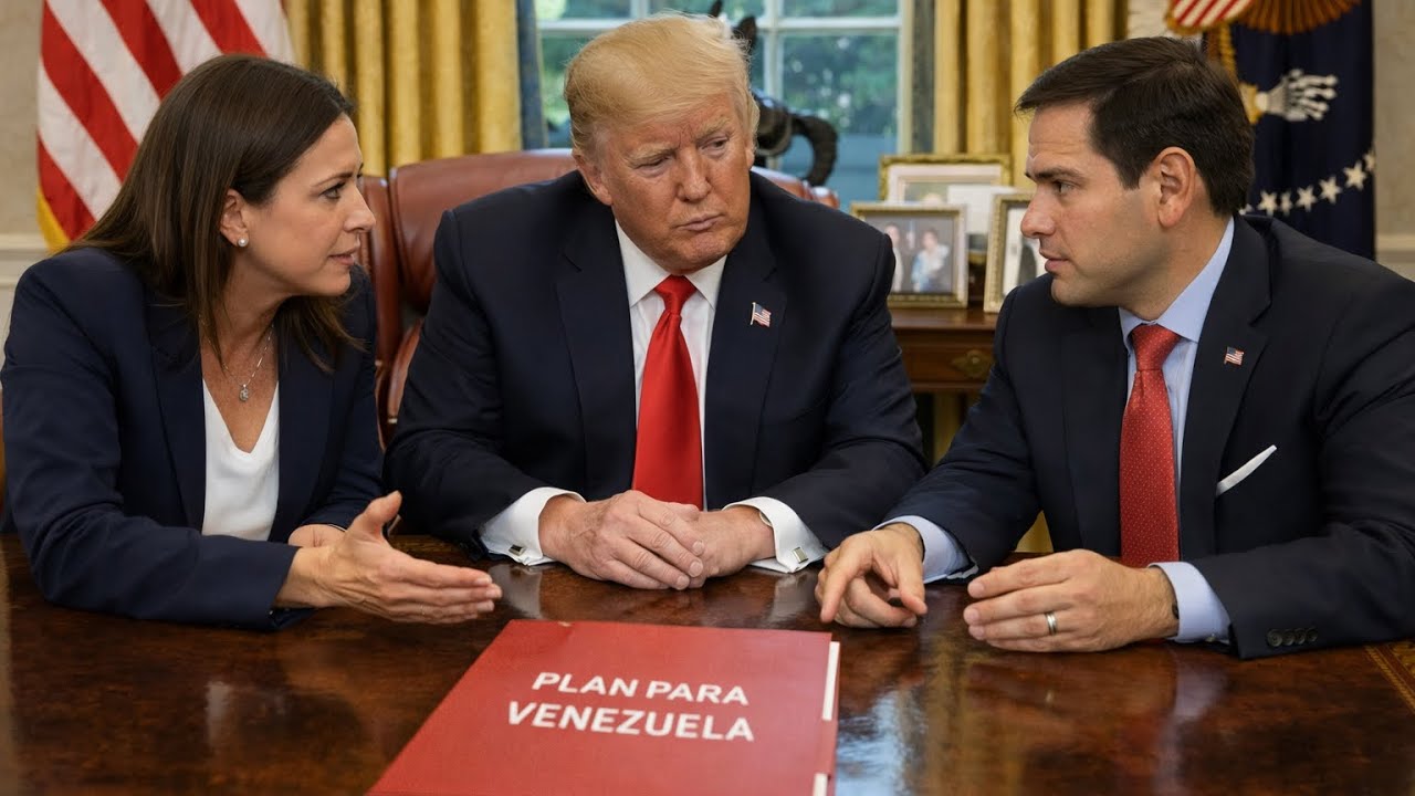 María Corina presentó plan para Venezuela y Trump le pide paciencia