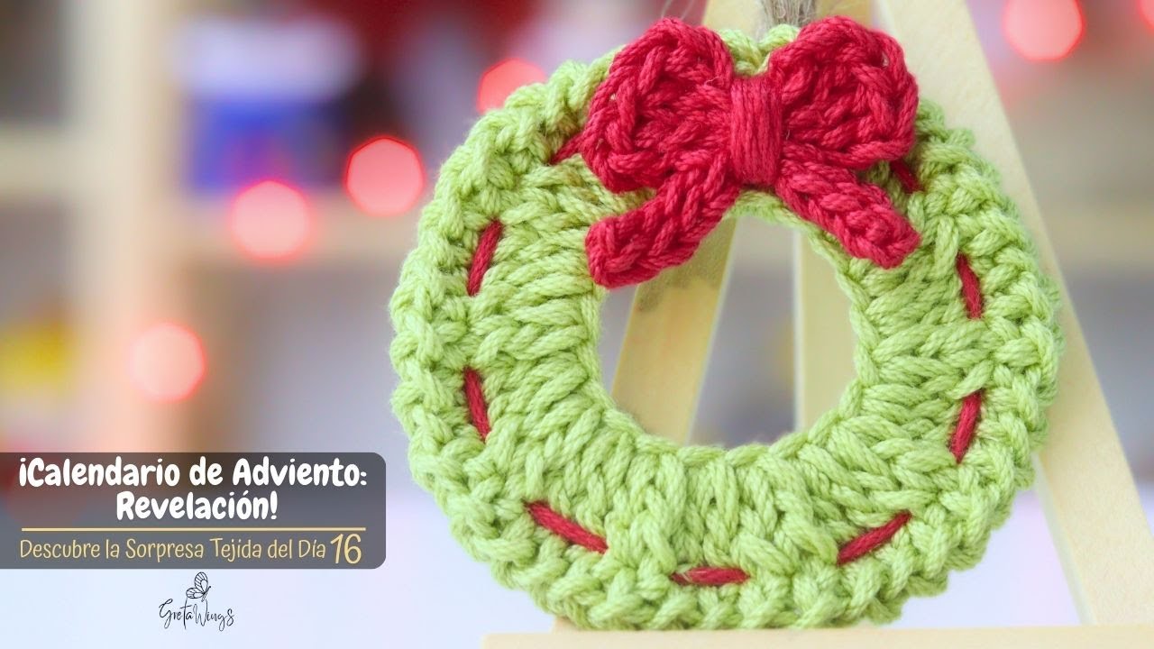 🤫 ¡BIENVENIDOS! Teje una MINI CORONA Navideña a Crochet FÁCIL y PEQUEÑA