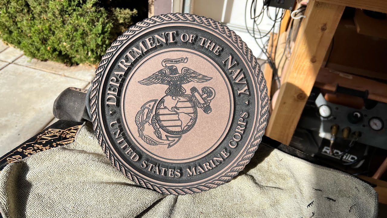 Carved  the USMC emblem using the @OnefinityCNC and @vectric on MDF.