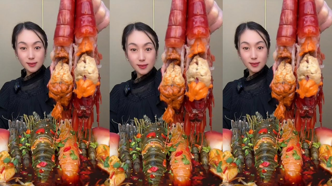 Yummy #576 Eat Lobster 🦞, Shrimp 🍤🦐, ..{ seafood 🦐 🦐 } #mukbang #seafood #yummyfood 
