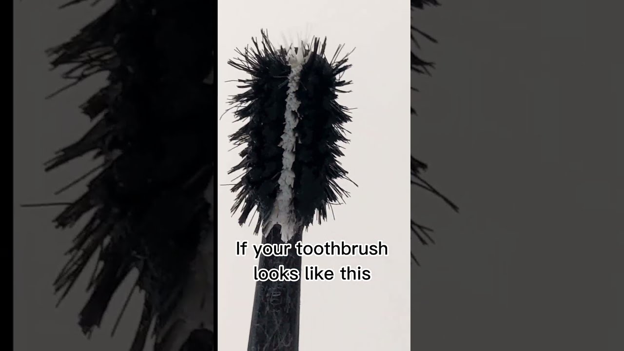 Brushing to hard can wear off the tooth enamel. #brushing #toothbrush #enamel #shorts