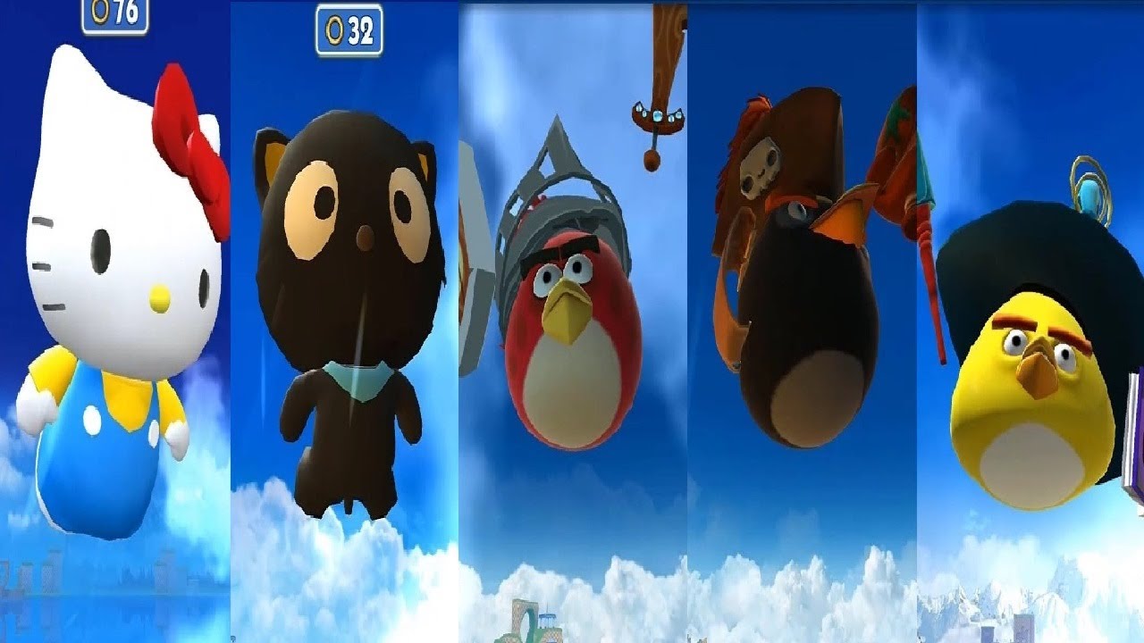 SONIC DASH Chococat VS HELLO KITTY VS Red VS BOMB VS Chuck from Angry Birds Gameplay HD