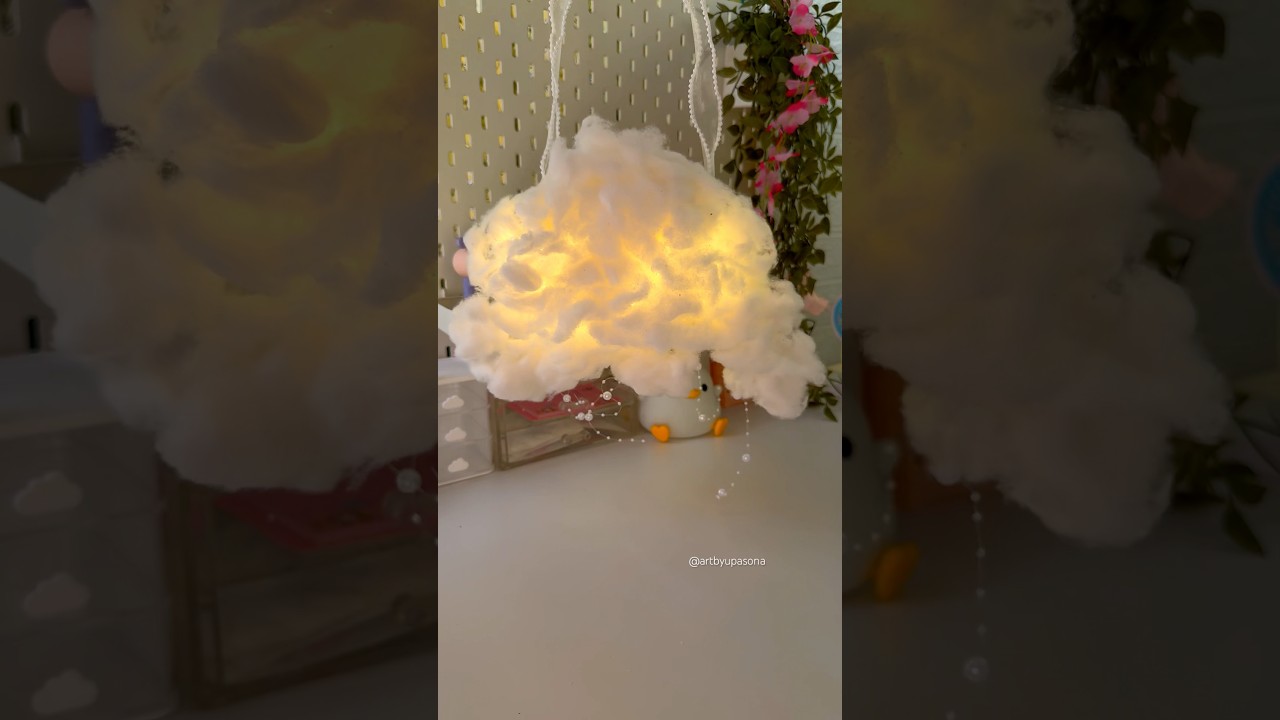 DIY Cotton Cloud lamp #artshorts #diycraft #craftideas #shortviral #crafting #diycrafts