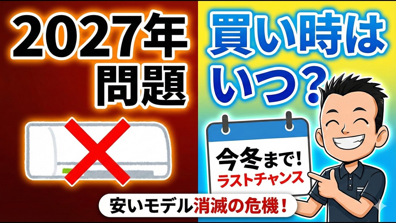 安いモデルが無くなる⁉【エアコン】いつ買う？2027年問題