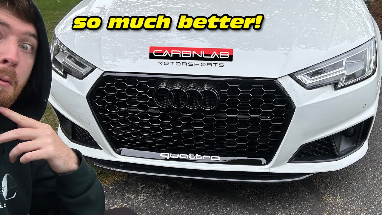 Установка интеркулера Carbnlab, наддувочных труб и решетки радиатора RS на мой Audi S4