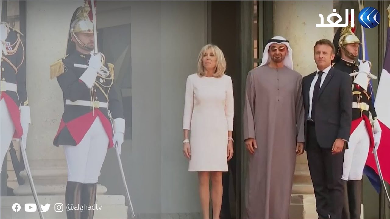 الرئيس الفرنسي يستقبل الشيخ محمد بن زايد في قصر الإليزيه