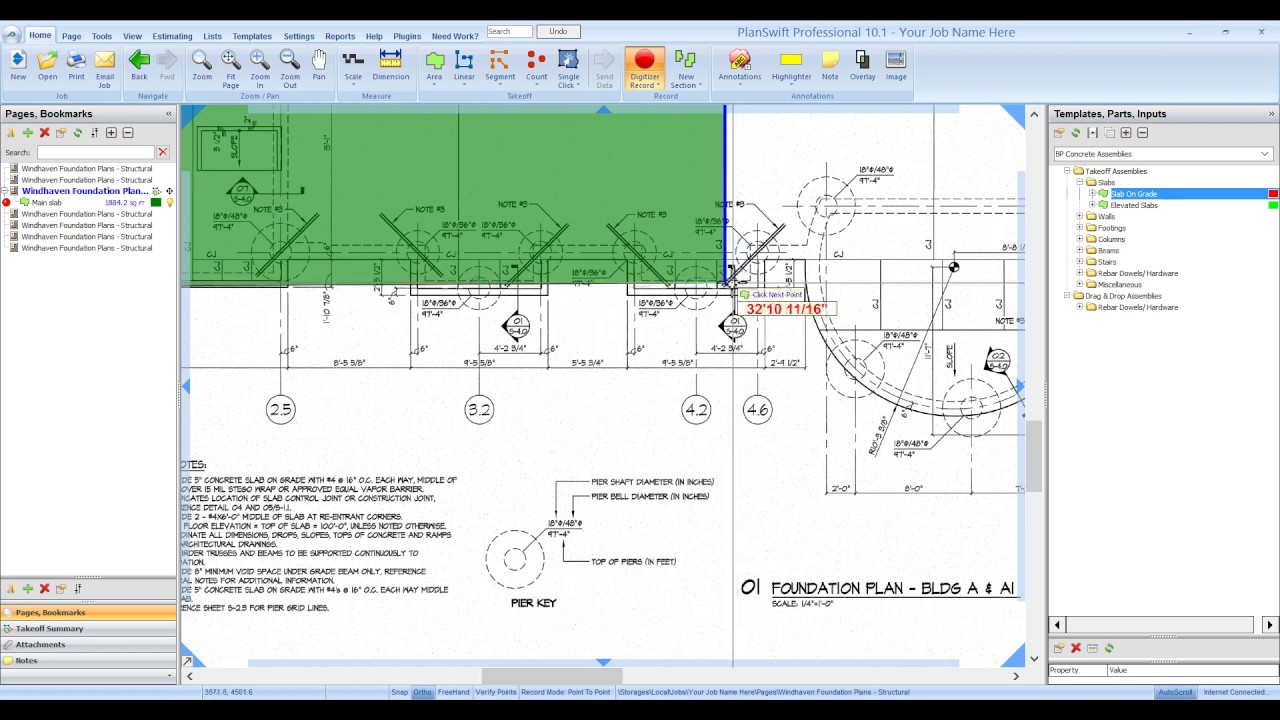 Bid Pro Concrete for PlanSwift Slab Assemblies