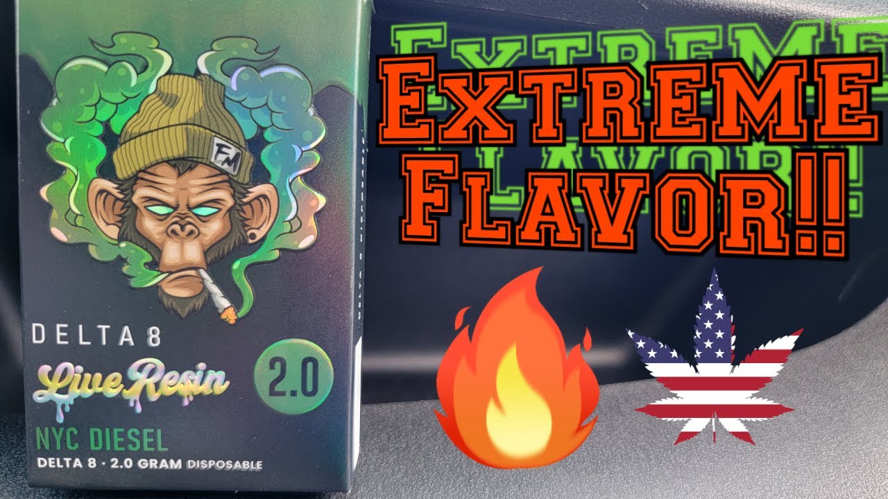 Обзор Flying Monkey NYC DIESEL 2 г Delta 8 Live Resin одноразового использования 💯🔥💚 (#∆8, #трава...