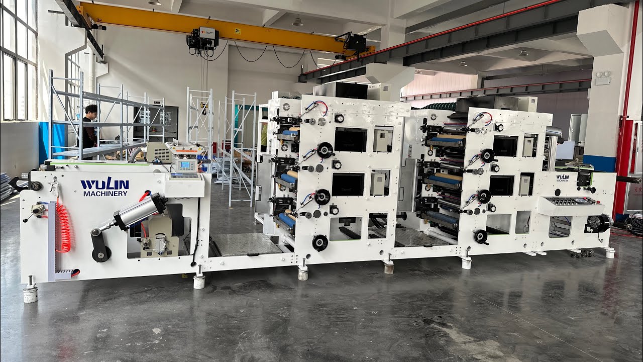 Flexo printing machine (6 colors, UV dryers, still picture)