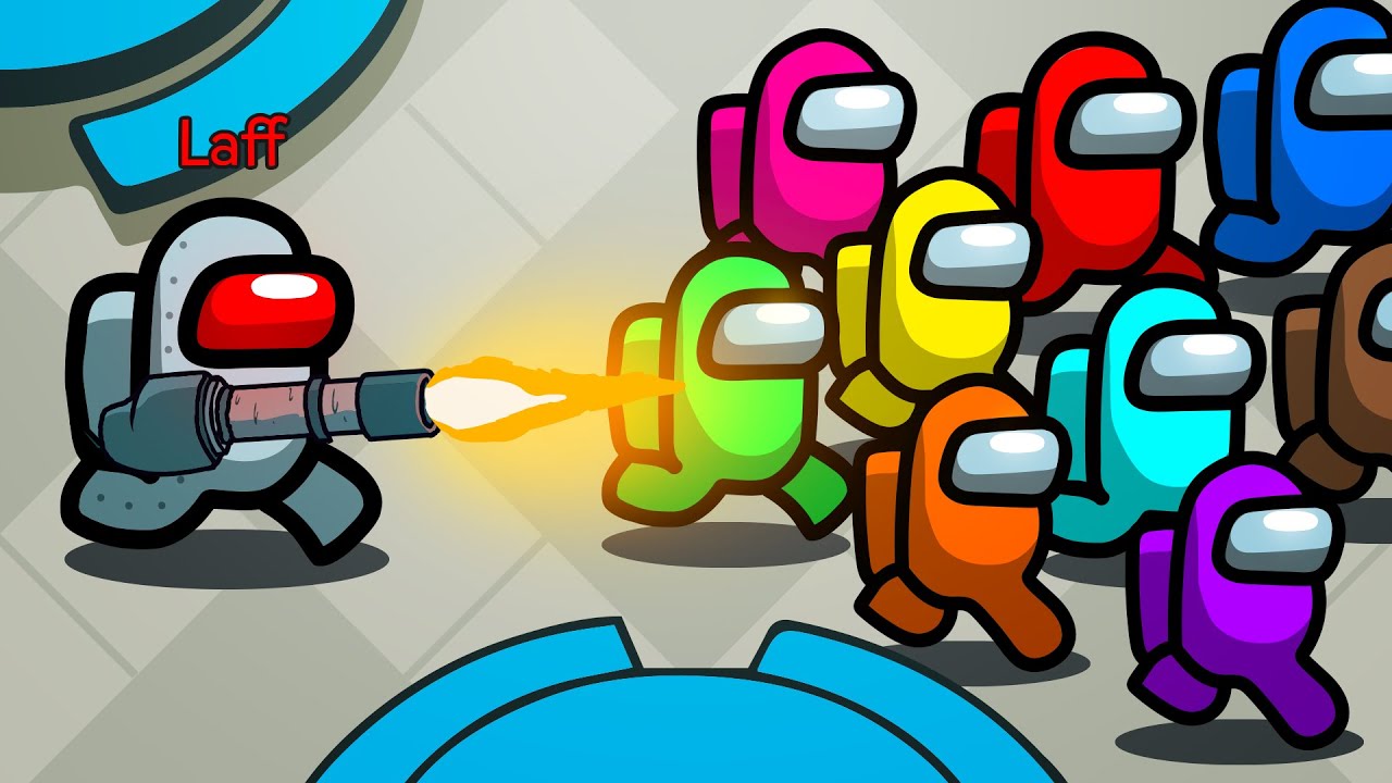 9 Among Us Crewmates vs TERMINATOR IMPOSTER (OP Mods)