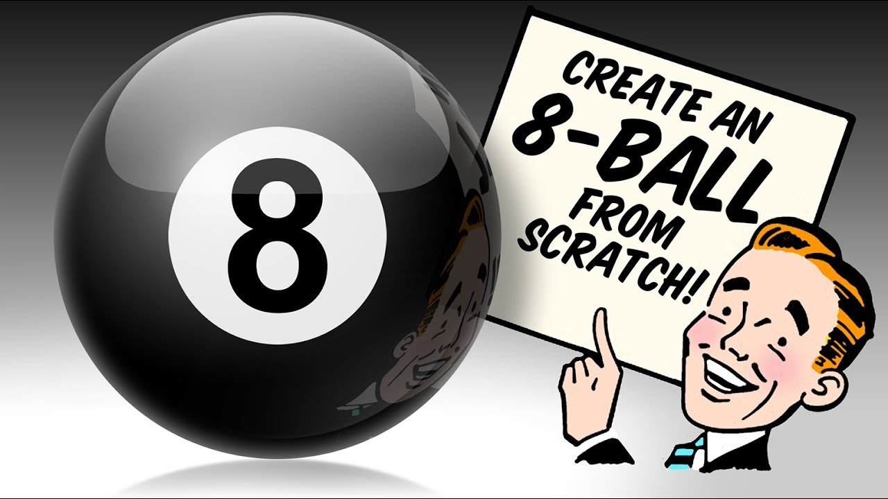 Photoshop: Кто-нибудь, 8-шар?! Как создать блестящий 8-шар с нуля!