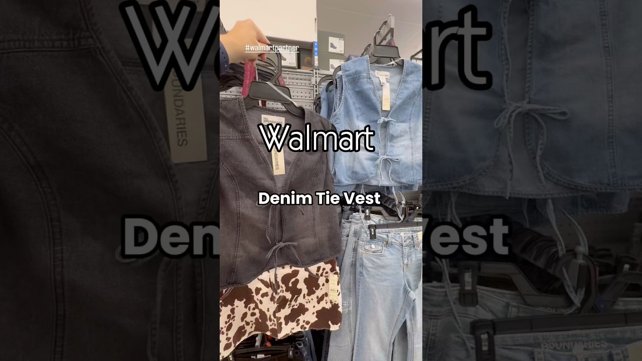 Walmart denim vest with front ties!!  