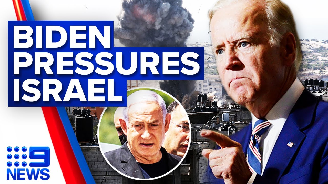 Biden escalates public pressure on Israel | 9 News Australia