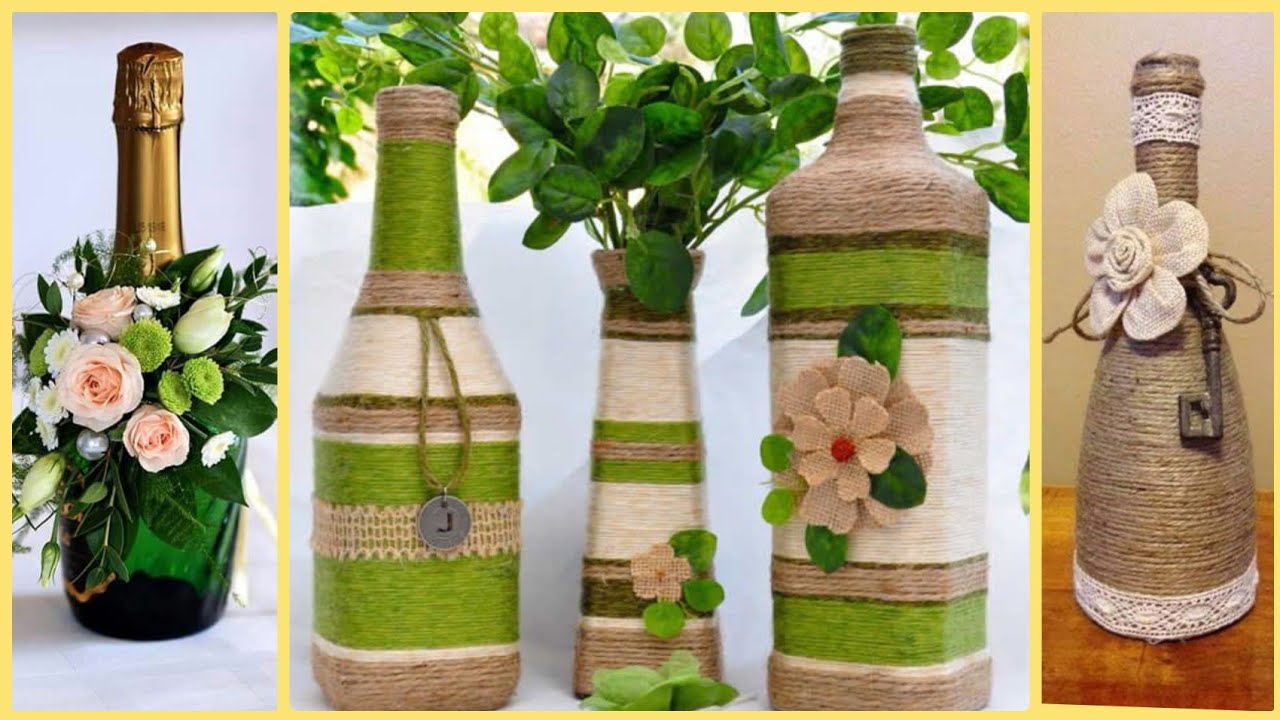 Marvelous Jute Wine Bottles Decoration Ideas,Twine Jute Craft