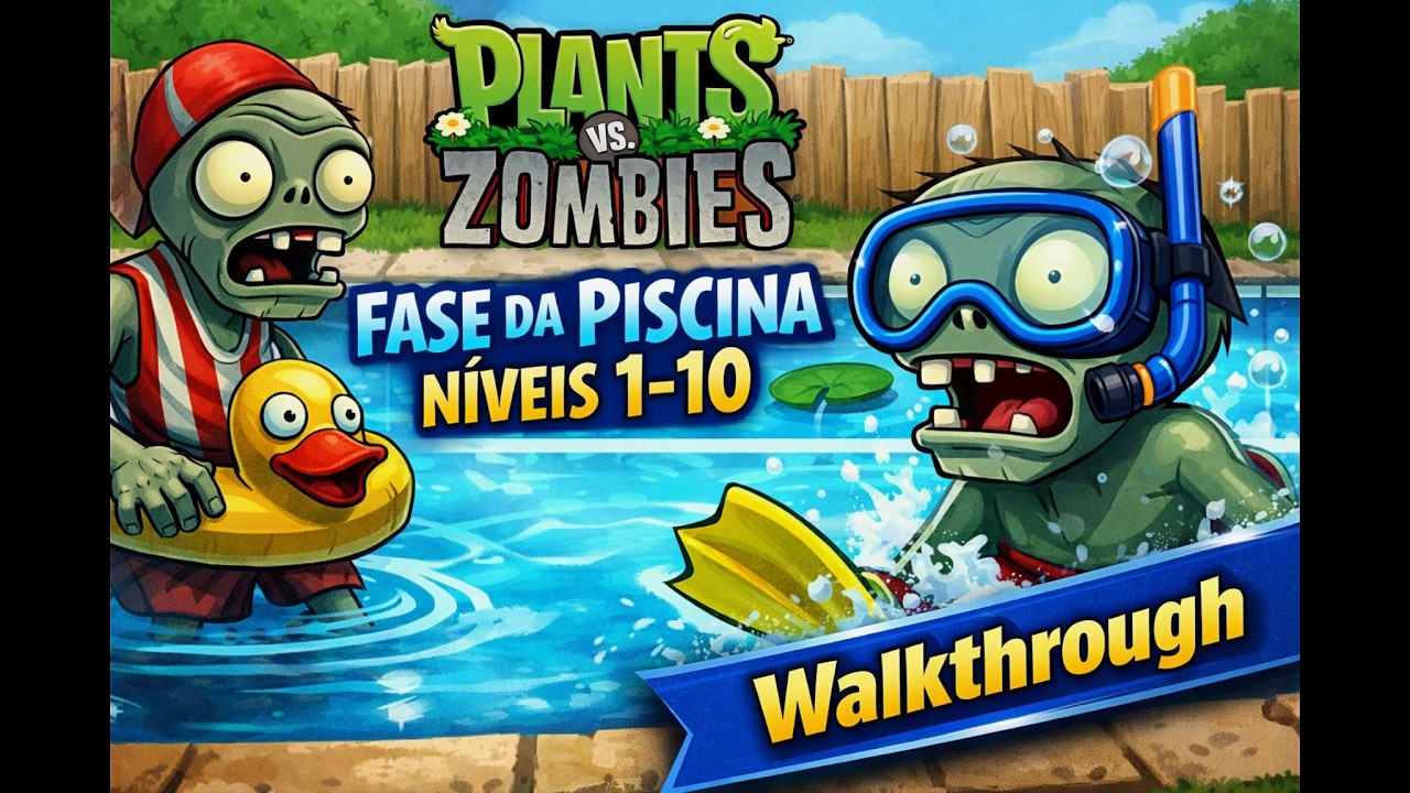 #3. NÍVEL 01 ao 10 [PISCINA] | PLANTS VS ZOMBIES | WALKTHROUGH | MOBILE (Android)