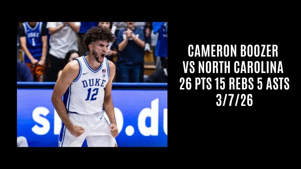 Cameron Boozer vs North Carolina (26 PTS 15 REBS 5 ASTS) 3/7/26
