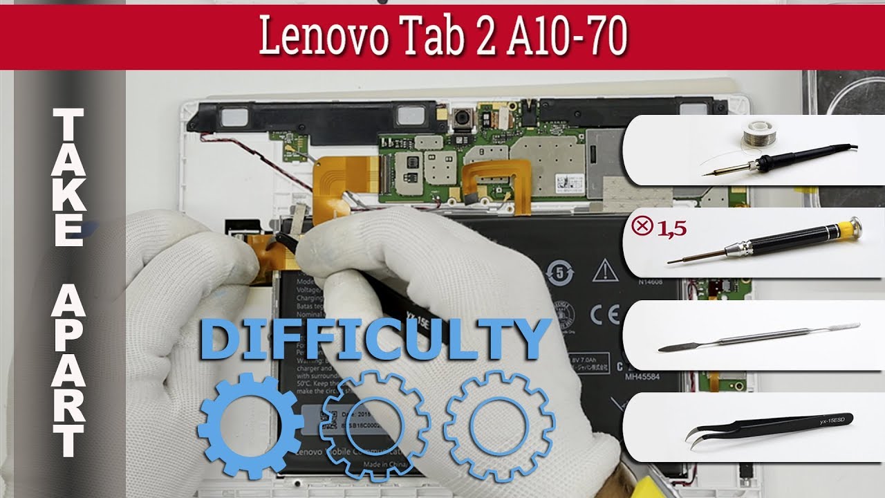 Как разобрать 📱 Lenovo Tab 2 A10-70 Разборка и ремонт