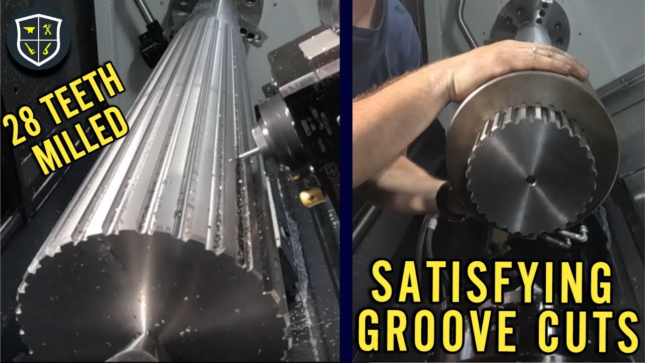 SATISFYING 4-Axis Spline Teeth Cuts (28 TEETH TOTAL)