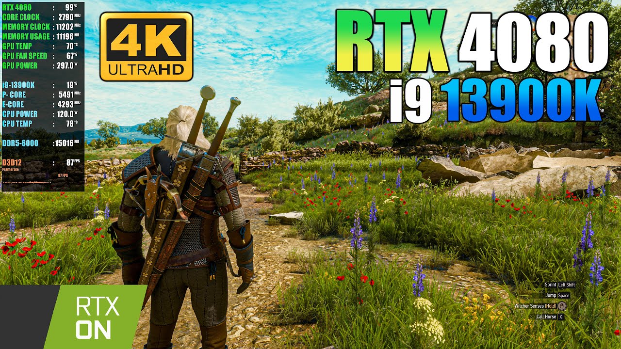 The Witcher 3 Wild Hunt Next Gen : RTX 4080 + i9 13900K ( 4K Maximum Settings/ RT ULTRA/ DLSS 3 ON )